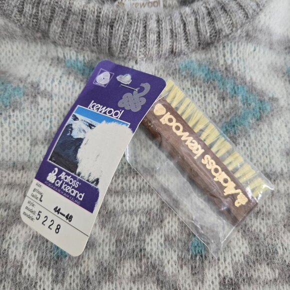 NWT Alafoss Iceland Icewool Nordic Wool Sweater Sz L 44-46 Vintage Ski Oversized - Picture 8 of 11